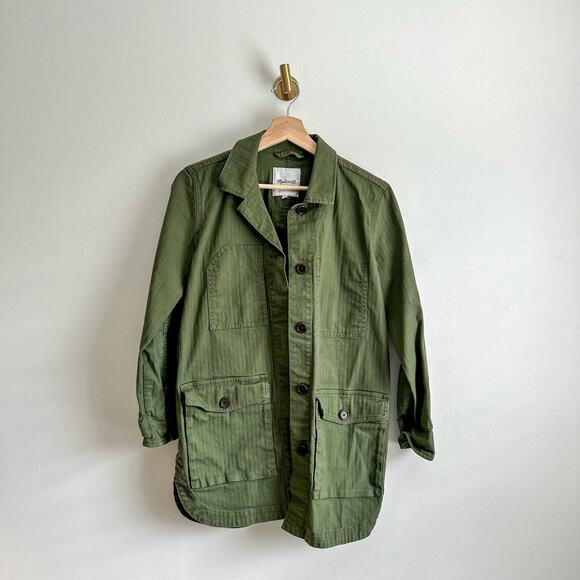 Madewell Military Button Front Jacket in Green $148 - Picture 2 of 10